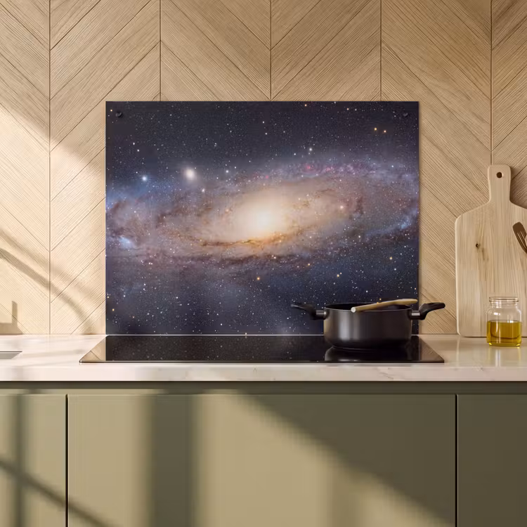 Induction Hob Cover & Splashback (2-in-1) - Galaxy - Space - Cosmos - Sterrenstelsel - Ruimte - Kosmos Inductie beschemer met haakjes klein
