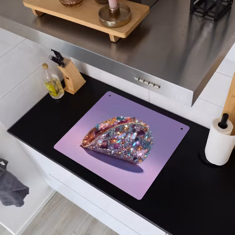 Edelstenen - Glitters - Paars - Kleurrijk Inductie beschemer met haakjes middel -sfeer1