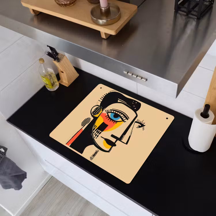 Geometrisch - Felle kleuren - Kubistische stijl Inductie beschemer met haakjes middel -sfeer1