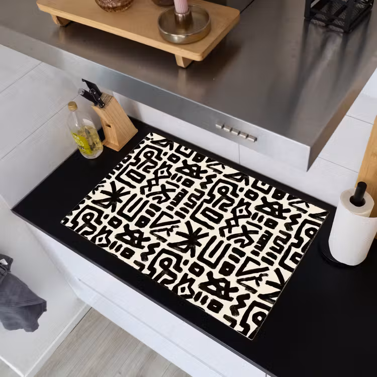 Geometrisch - Figuren - Zwart Inductie beschemer met haakjes klein 777 -sfeer1