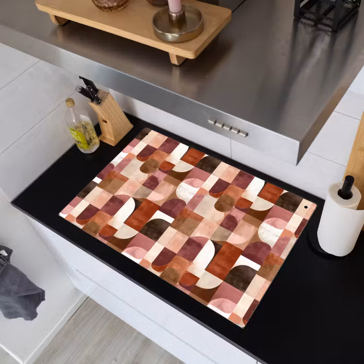 Geometrie - Modern - Retro Inductie beschemer met haakjes klein 777 -sfeer1