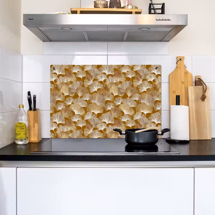 Ginkgo - Bladeren - Goud Inductie beschemer met haakjes klein 777 -sfeer2