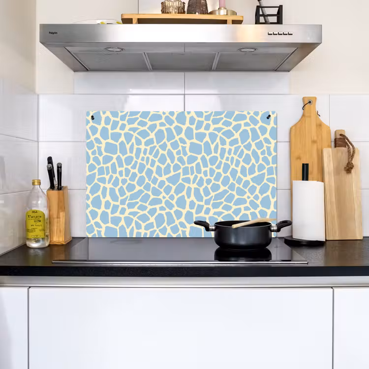 Giraf - Modern - Blauw Inductie beschemer met haakjes klein 777 -sfeer2