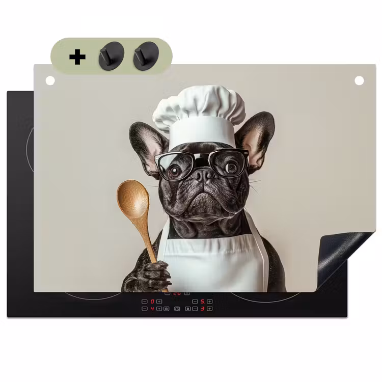 Bril - Hond - Kok Inductie beschemer met haakjes klein -3d