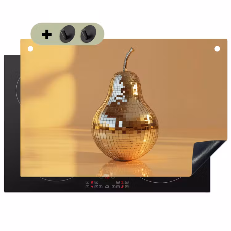 Goud - Disco - Glitter - Peer Inductie beschemer met haakjes klein -3d