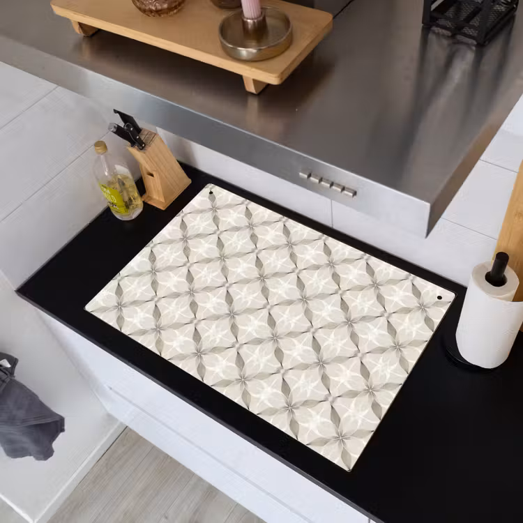 Grafisch - Patroon - Grijs Inductie beschemer met haakjes klein 777 -sfeer1