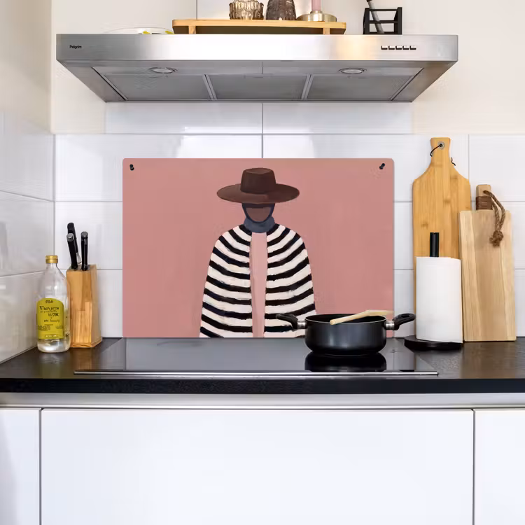 Grafisch - Vrouw - Roze Inductie beschemer met haakjes klein -sfeer2
