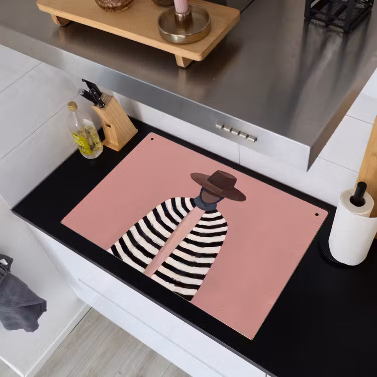 Grafisch - Vrouw - Roze Inductie beschemer met haakjes klein -sfeer1