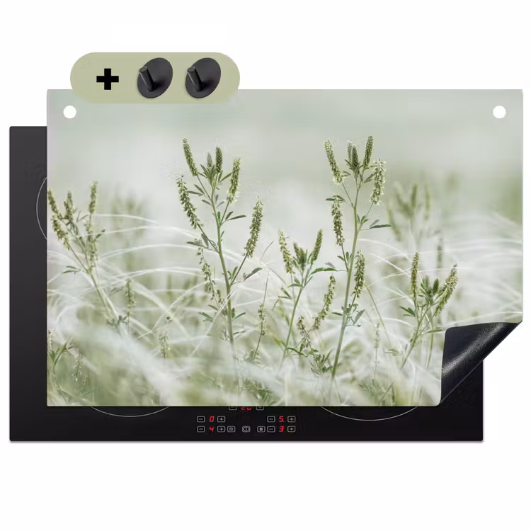 Grassen - Minimalistisch - Groen Inductie beschemer met haakjes klein -3d