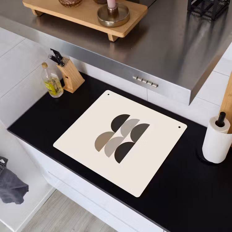 Halve cirkels - Aardetinten - Grafisch Inductie beschemer met haakjes middel -sfeer1