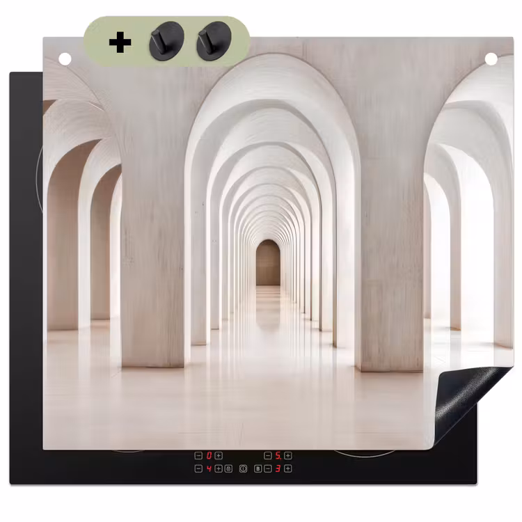Hal - Bogen - Symmetrisch - Modern Inductie beschemer met haakjes middel -3d