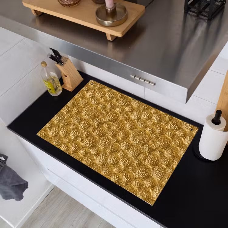 Gehamerd - Mozaïek - Antiek - Goud Inductie beschemer met haakjes klein 777 -sfeer1