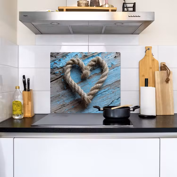 Hart - Touw - Hout - Rustiek Inductie beschemer met haakjes middel -sfeer2