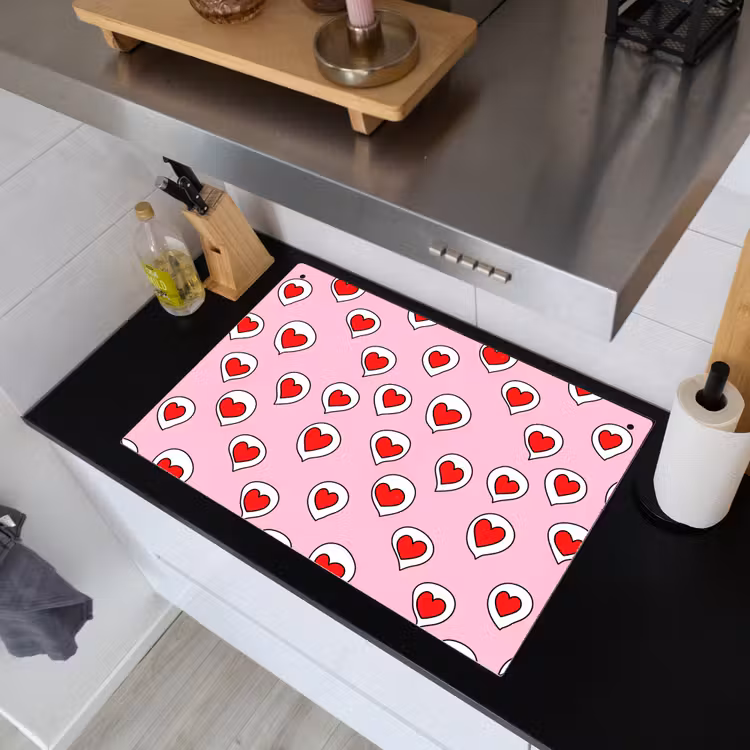 Hartjes - Patroon - Rood Inductie beschemer met haakjes klein 777 -sfeer1