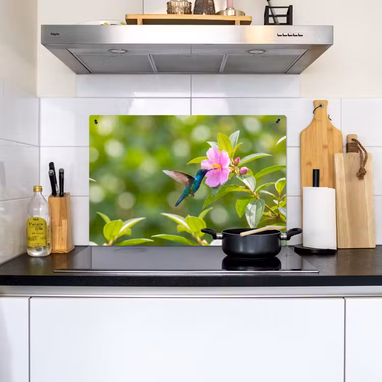 Kolibrie - Bloem - Natuur - Groen Inductie beschemer met haakjes klein -sfeer2