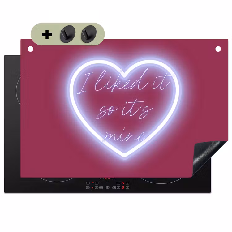 I liked it so it's mine - Neon hart - Roze Inductie beschemer met haakjes klein -3d