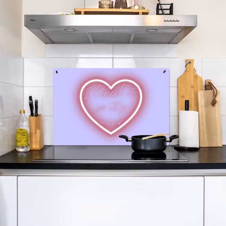 I liked it so it's mine - Neon hart - Paars Inductie beschemer met haakjes klein -sfeer2