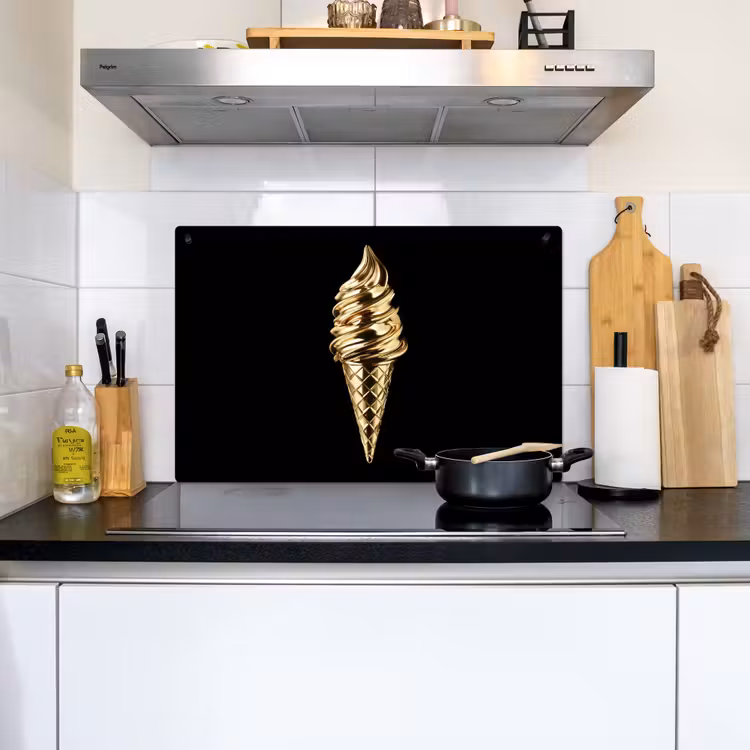 Ijs - Goud - Zwart - Eten Inductie beschemer met haakjes klein -sfeer2