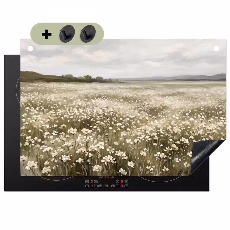 Illustratie - Landschap - Wit Inductie beschemer met haakjes klein -3d