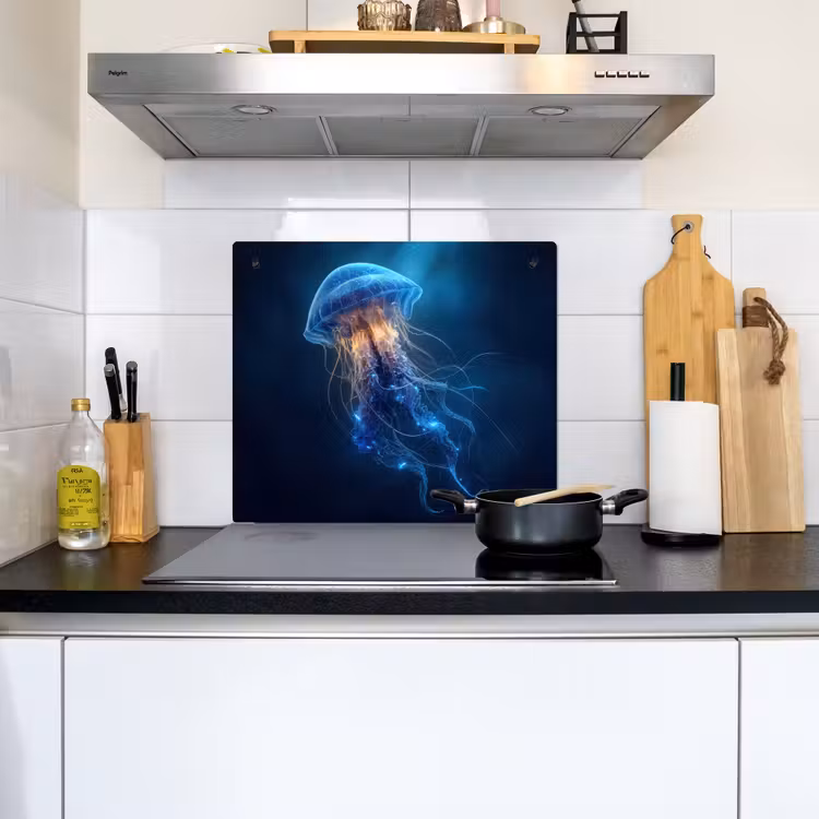 Kwal - Lichtgevend - Tentakels - Blauw Inductie beschemer met haakjes middel -sfeer2