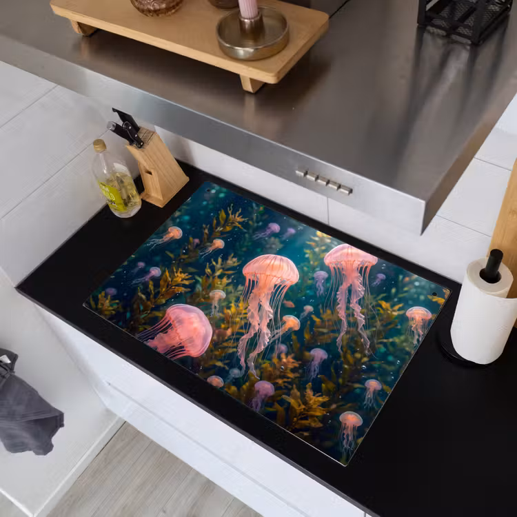 Kwal - Roze - Onderwater - Zeeleven - Dieren Inductie beschemer met haakjes klein -sfeer1