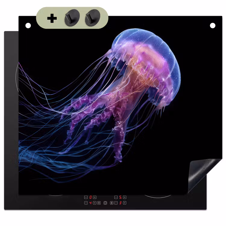 Kwal - Doorzichtig - Roze - Tentakels Inductie beschemer met haakjes middel -3d