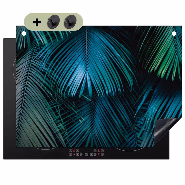 Inductie mat - Jungle - Inductie beschermer - Palmblad - Natuur Inductie beschemer met haakjes klein -3d