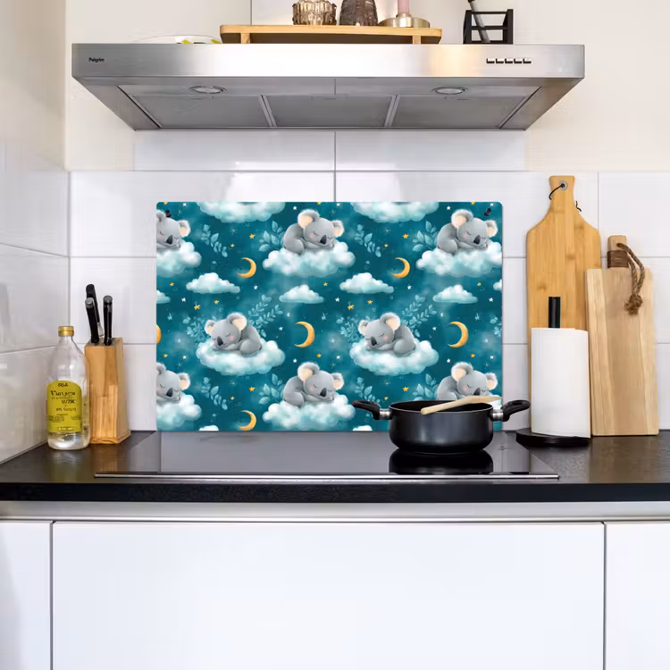 Koala's - Betoverend - Blauw Inductie beschemer met haakjes klein 777 -sfeer2