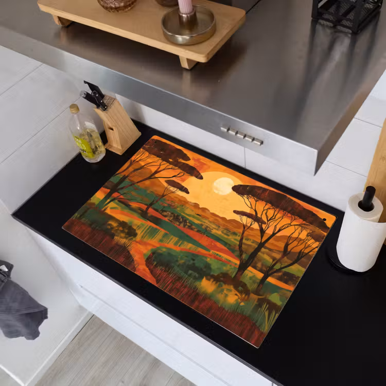 Landschap - Afrikaans - Zon Inductie beschemer met haakjes klein -sfeer1