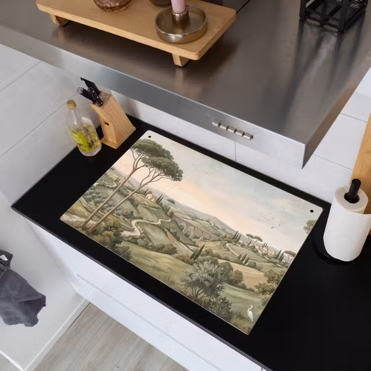 Landschap - Heuvels - Zandpad - Groen Inductie beschemer met haakjes klein -sfeer1