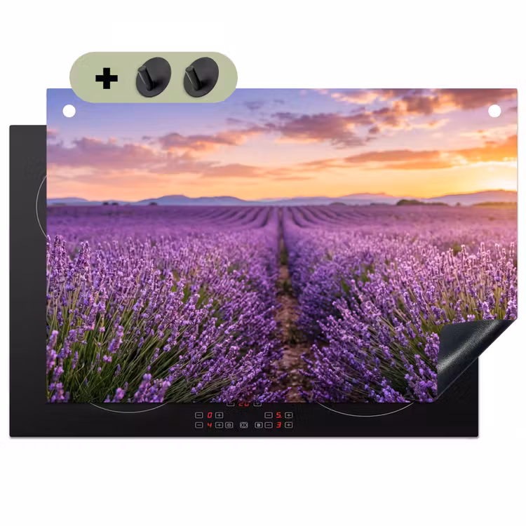 Lavendel - Veld - Natuur - Paars Inductie beschemer met haakjes klein -3d
