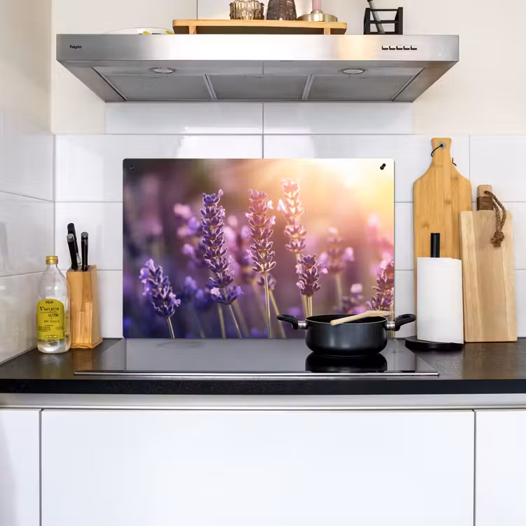 Lavendelbloemen - Paars - Zonlicht Inductie beschemer met haakjes klein -sfeer2