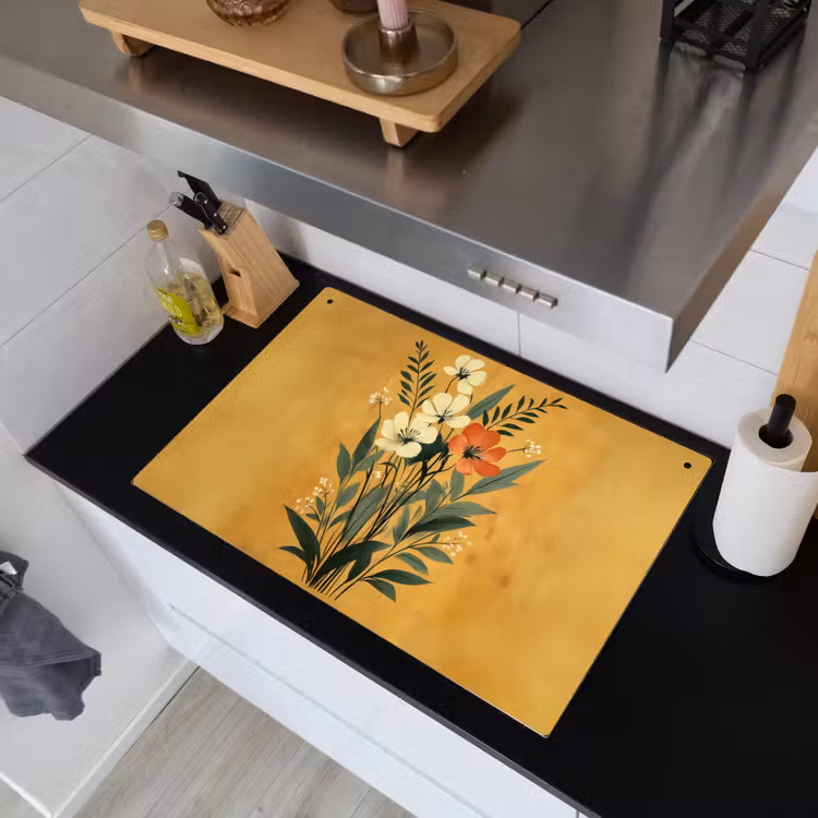 Bladeren - Boeket - Bloemen - Geel Inductie beschemer met haakjes klein -sfeer1