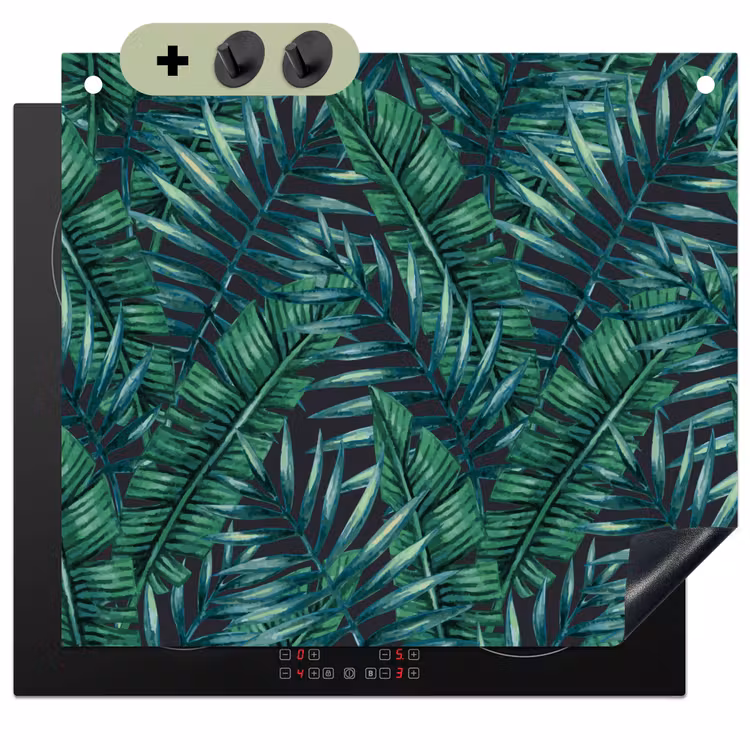 Bladeren - Inductie beschermer - Jungle - Tropical Inductie beschemer met haakjes middel -3d