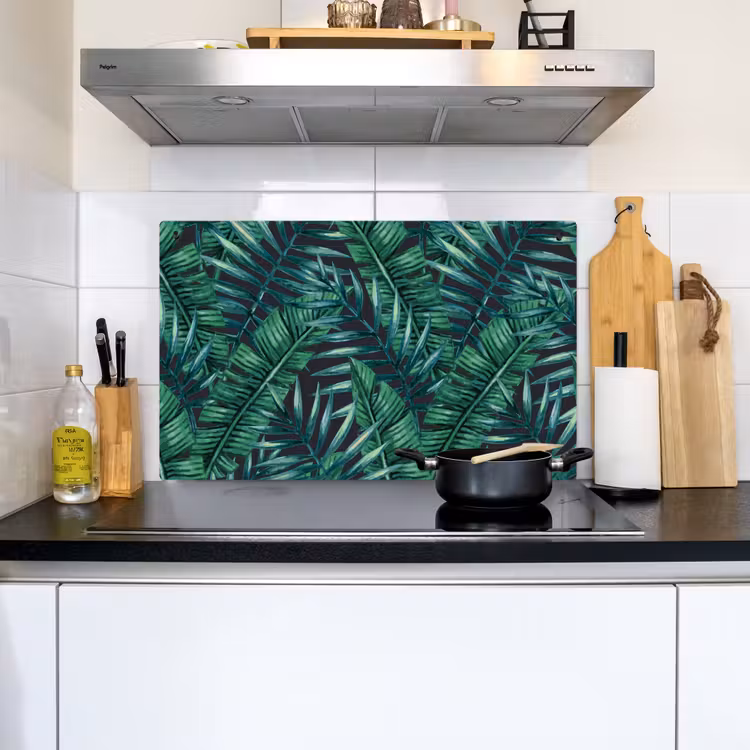 Bladeren - Tropical - Jungle Inductie beschemer met haakjes klein -sfeer2