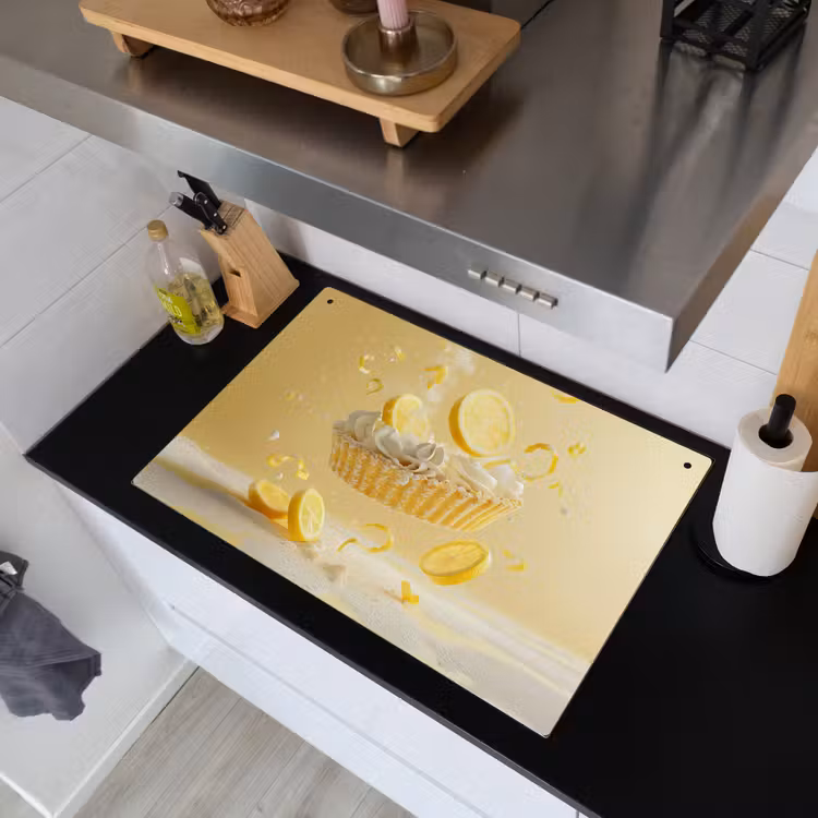 Citroen - Taart - Eten - Geel Inductie beschemer met haakjes klein -sfeer1