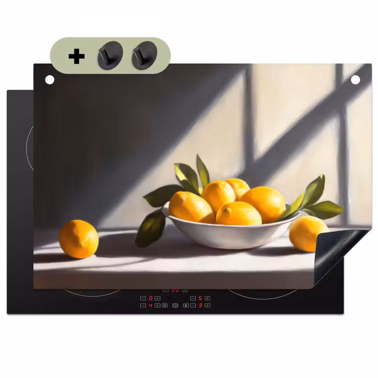 Citroenen - Stilleven - Geel Inductie beschemer met haakjes klein -3d