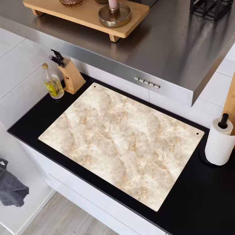Lichtbeige - Onyx - Subtiel Inductie beschemer met haakjes klein 777 -sfeer1