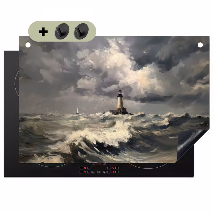 Vuurtoren - Golven - Storm Inductie beschemer met haakjes klein -3d