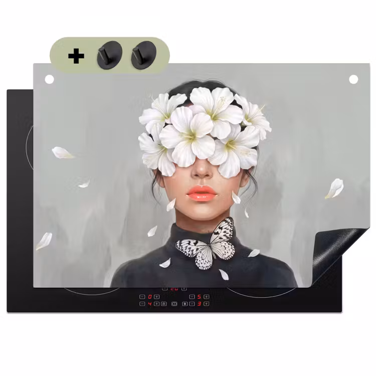 Lelies - Portret - Wit Inductie beschemer met haakjes klein -3d