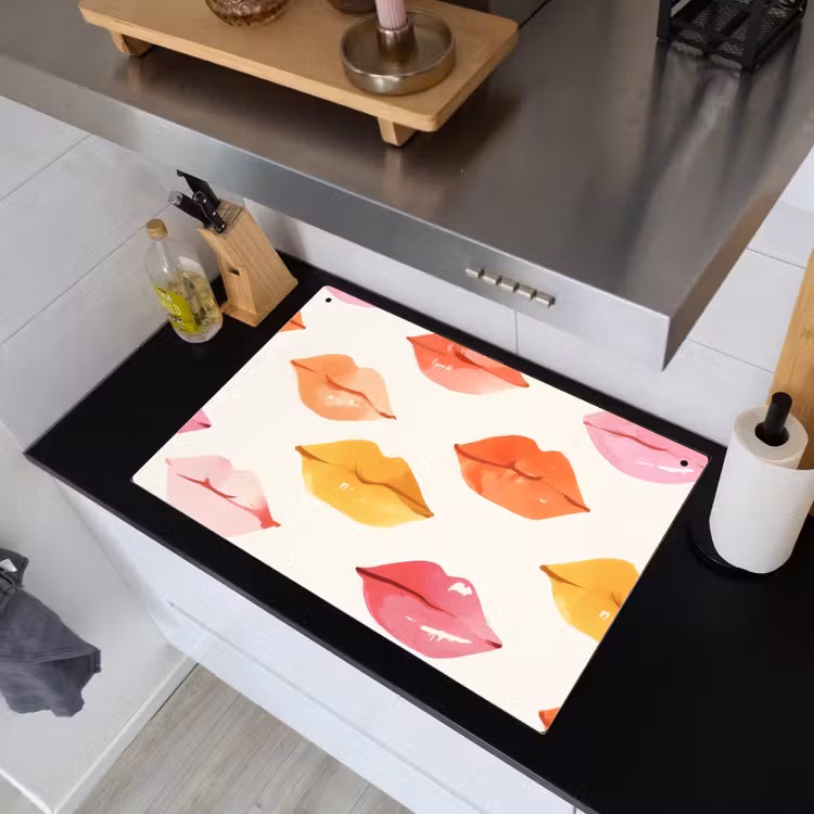 Lippen - Kleurrijk - Glanzend Inductie beschemer met haakjes klein -sfeer1
