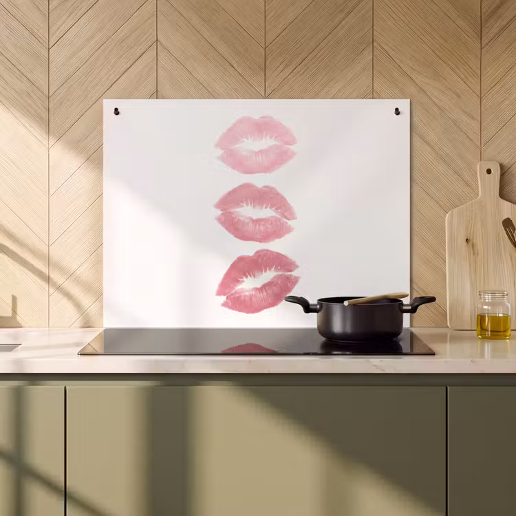 Lippen - Kusafdruk - Roze - Modern - Abstract Inductie beschemer met haakjes klein -sfeer2