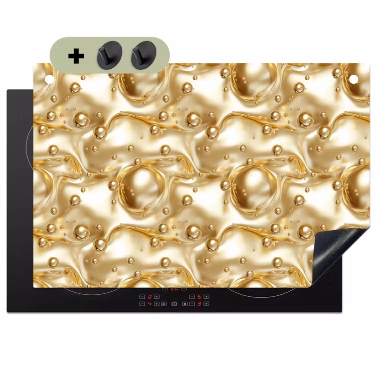 Vloeibaar - Druppels - Goud Inductie beschemer met haakjes klein 777 -3d