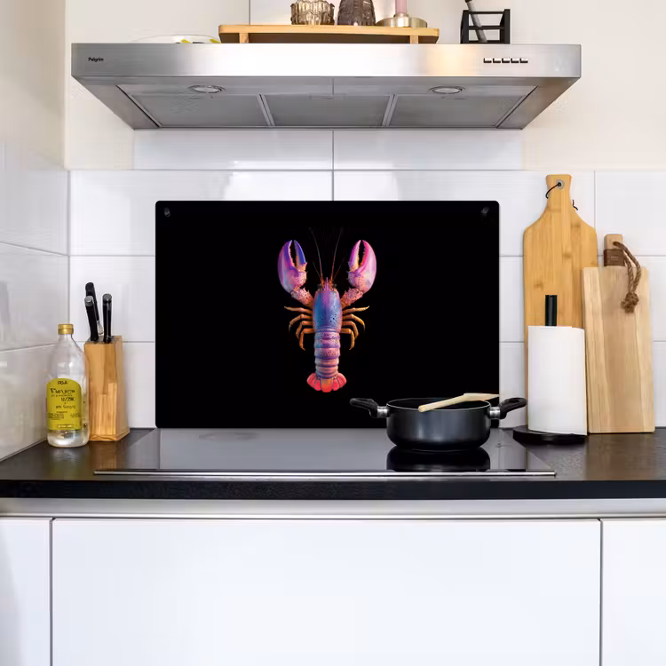 Kreeft - Paars - Roze - Zwart - Stippen - Lila Inductie beschemer met haakjes klein -sfeer2