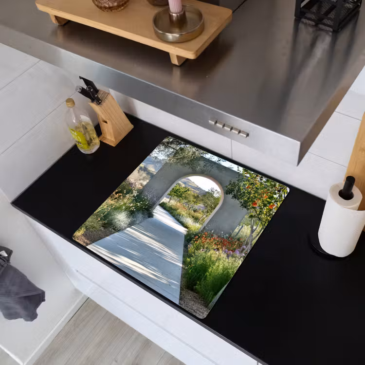 Doorkijk - Pad - Beton - Landschap Inductie beschemer met haakjes middel -sfeer1
