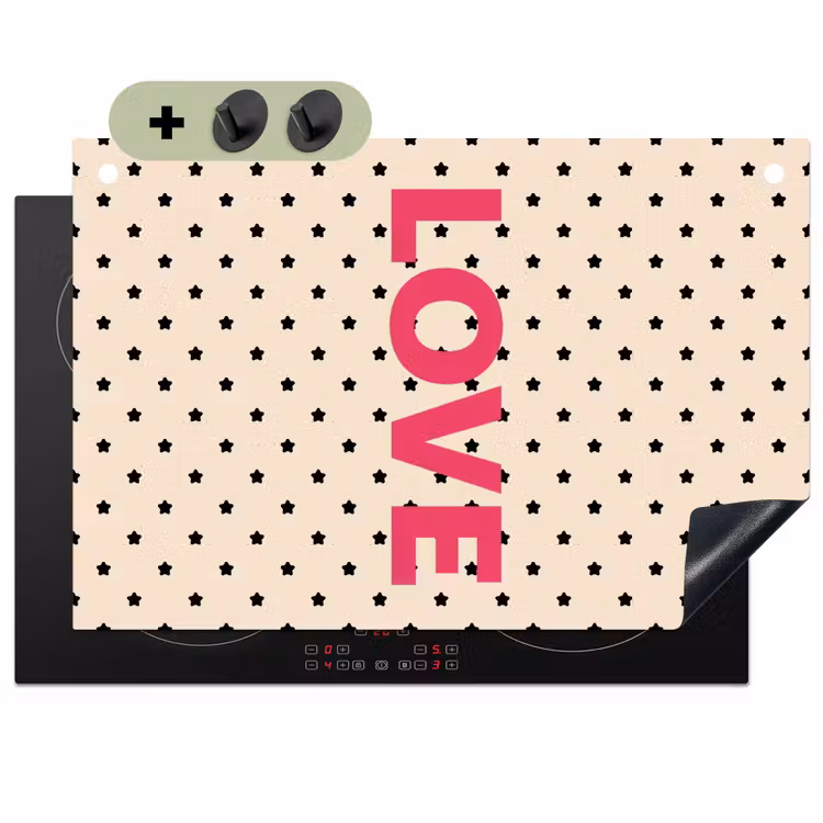 Love - Stippen - Roze Inductie beschemer met haakjes klein -3d