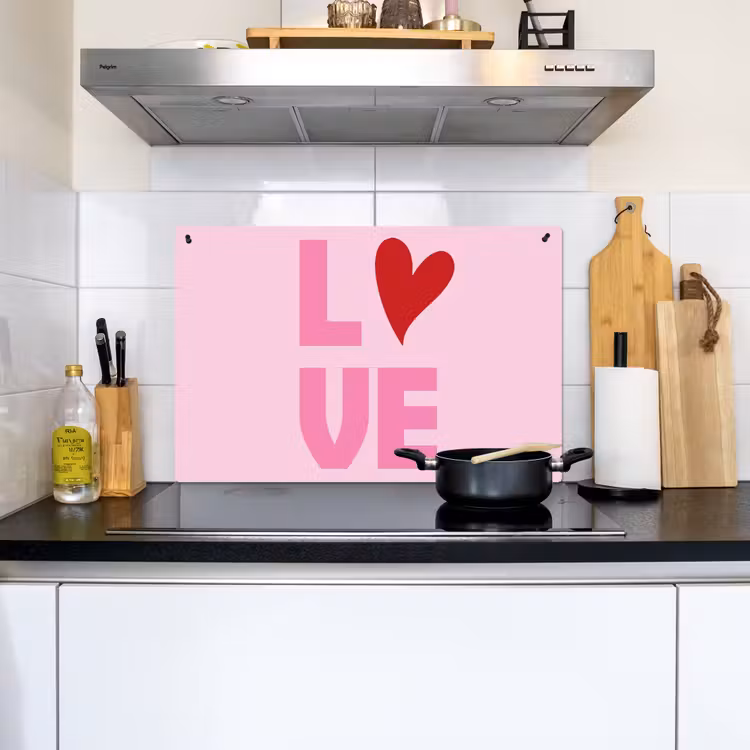 Love - Roze - Hart - Valentijn Inductie beschemer met haakjes klein -sfeer2