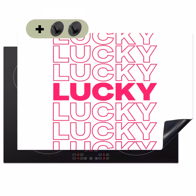 Lucky - Roze - Patroon Inductie beschemer met haakjes klein -3d