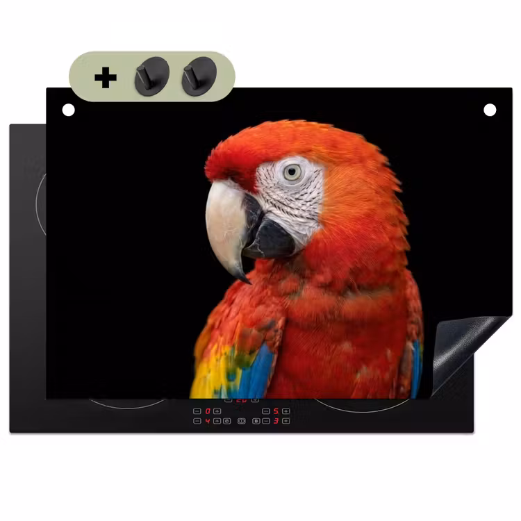 Ara - Portret - Rood Inductie beschemer met haakjes klein -3d