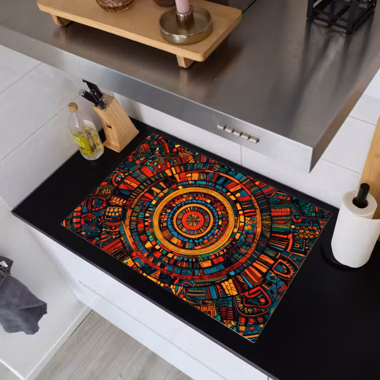 Mandala - Cirkels - Patronen Inductie beschemer met haakjes klein -sfeer1